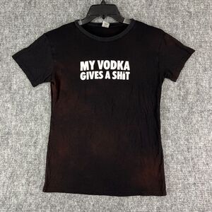 Absolut Vodka Shirt Womens Medium‎ Black Earth Planet Tie Dye Basic Short-Sleeve